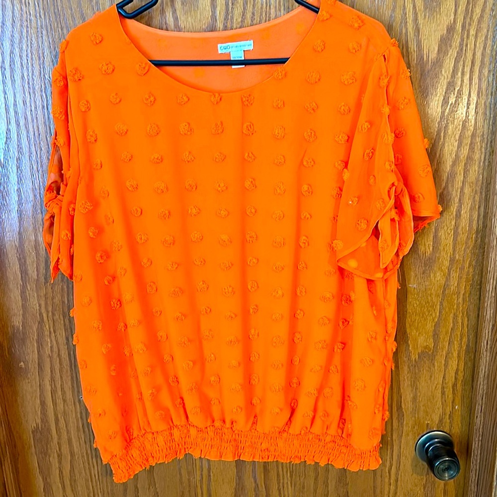 Cato women’s 18/20W fun orange blouse